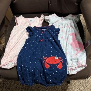 Carter's 12mo girls summer romper set